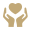 Icon illustration of hands holding a heart